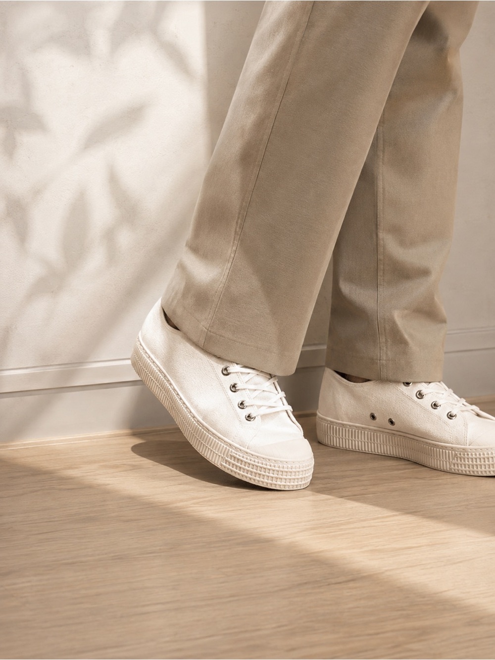 Suitsupply White Canvas Low-Top Sneakers Size 10US